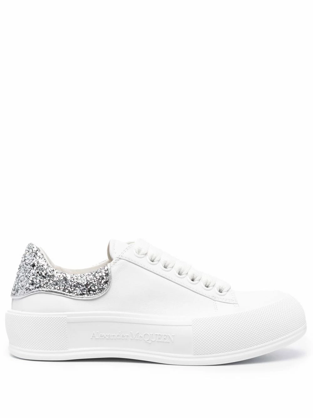 Alexander McQueen Deck Plimsoll glitter detail sneakers 1 Alexander McQueen Deck Plimsoll glitter-detail sneakers