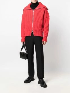 Alexander McQueen ribbed-knit zip-up cardigan