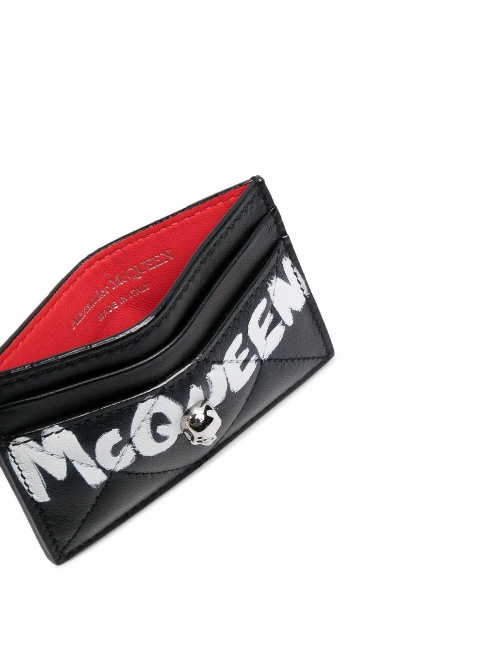 Alexander McQueen Skull embellishment quilted wallet 3 Alexander McQueen skull-embellishment quilted wallet