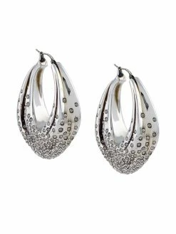 Alexander McQueen pavé sculpt hoop earrings