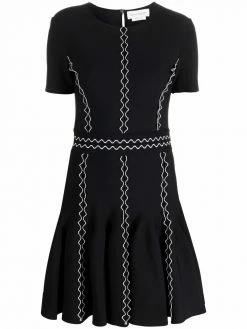 Alexander McQueen embroidered shift knit dress