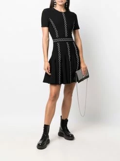 Alexander McQueen embroidered shift knit dress