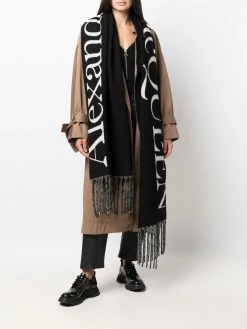 Alexander McQueen oversized logo knit scarf