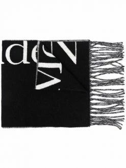 Alexander McQueen oversized logo knit scarf