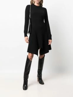 Alexander McQueen curved-hem knitted cashmere dress