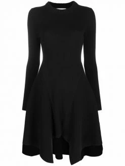 Alexander McQueen curved-hem knitted cashmere dress