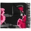 Alexander McQueen floral-knit frayed-trim scarf