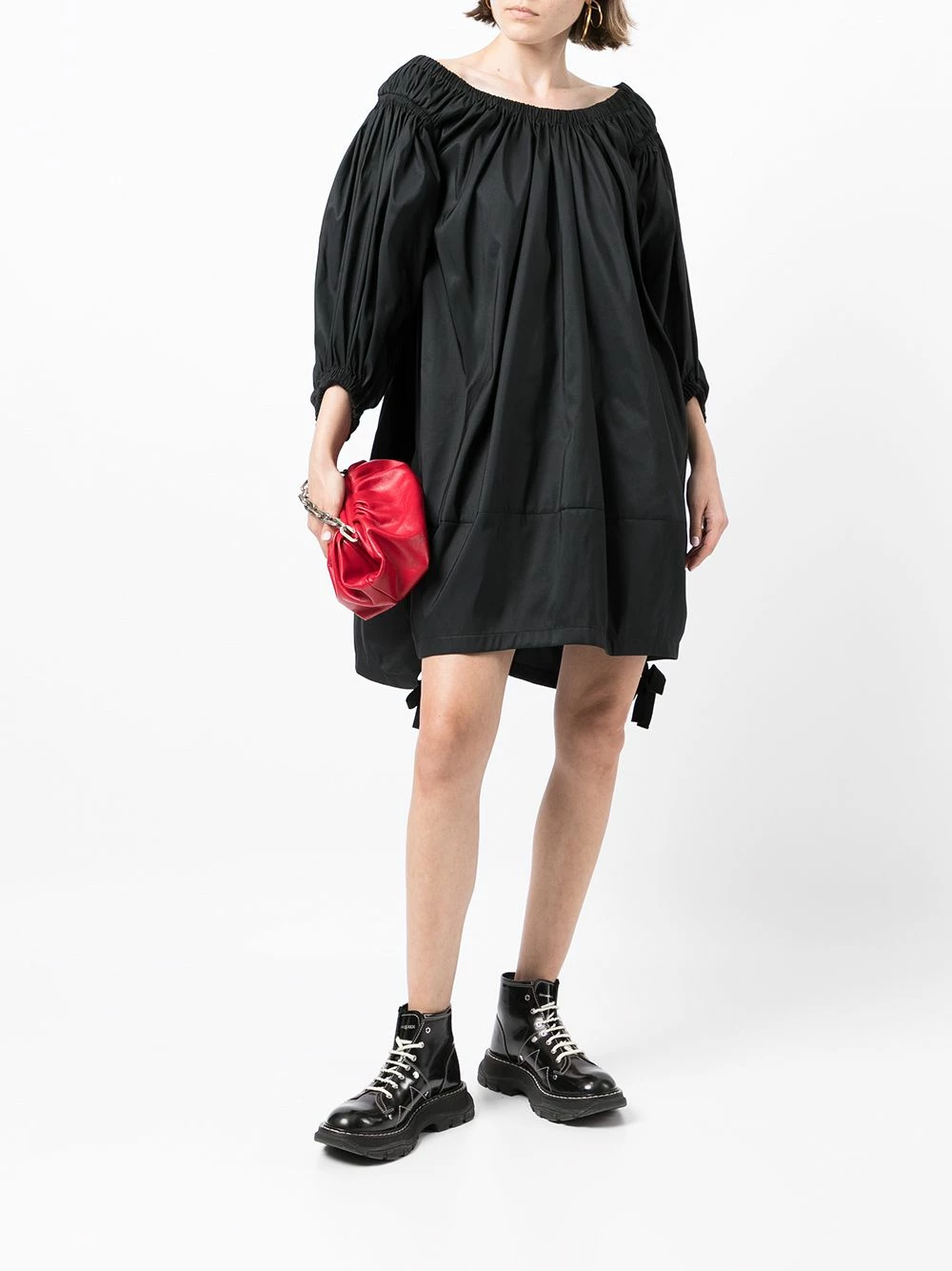 Alexander McQueen Gathered detail puff sleeve dress 2 Alexander McQueen gathered-detail puff-sleeve dress