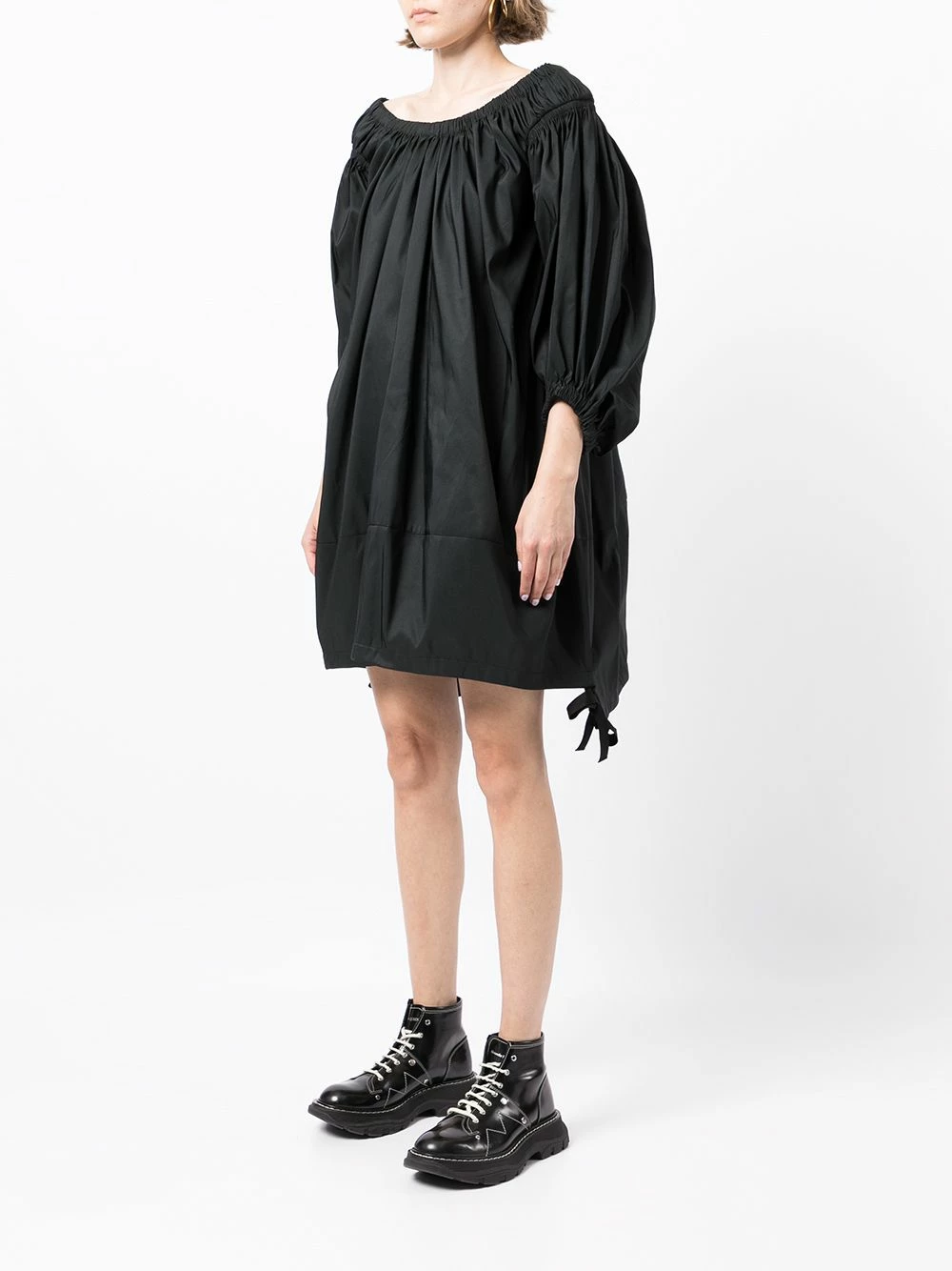 Alexander McQueen Gathered detail puff sleeve dress 3 Alexander McQueen gathered-detail puff-sleeve dress