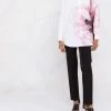 Alexander McQueen abstract print collarless shirt