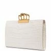 Alexander McQueen crocodile-effect skull-detail clutch