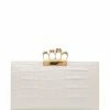 Alexander McQueen crocodile-effect skull-detail clutch