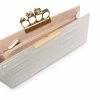 Alexander McQueen crocodile-effect skull-detail clutch