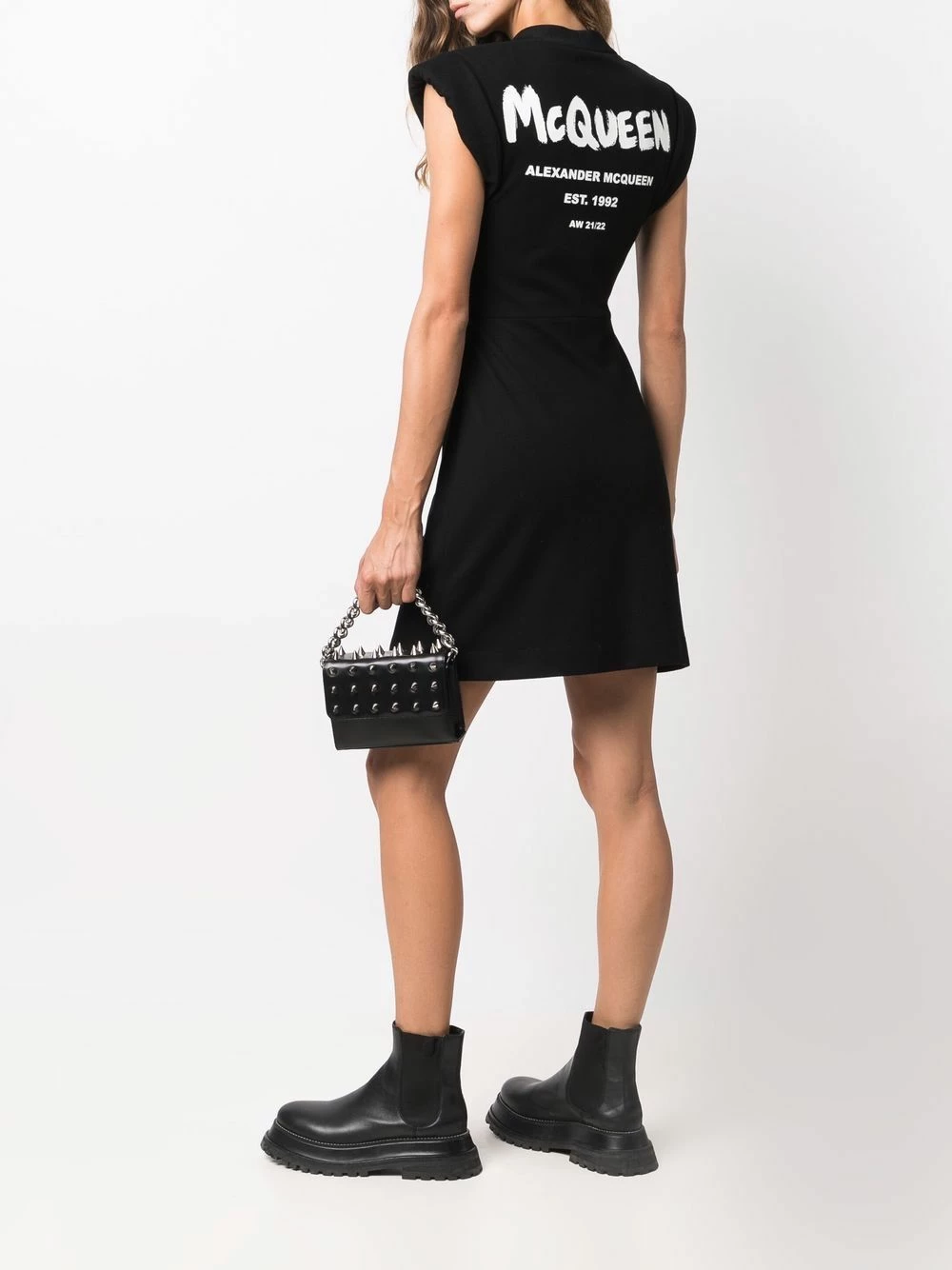 Alexander McQueen Logo print sleeveless dress 2 Alexander McQueen logo-print sleeveless dress