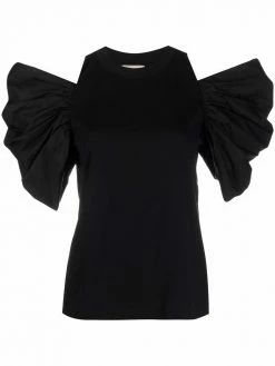Alexander McQueen puff-sleeve cut-out blouse