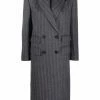 Alexander McQueen vertical-striped double-breasted coat