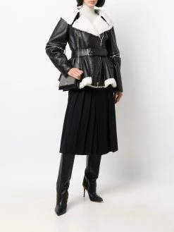 Alexander McQueen shearling-panelled biker jacket