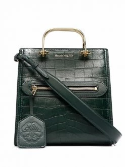Alexander McQueen crocodile-effect leather tote