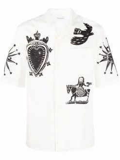 Alexander McQueen illustration-style print shirt
