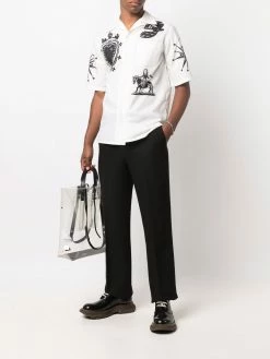 Alexander McQueen illustration-style print shirt