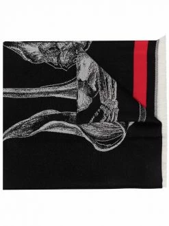 Alexander McQueen Skeleton logo-print scarf