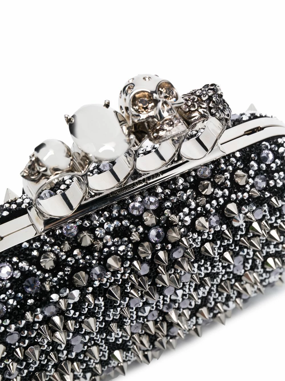 Alexander McQueen Four ring skull studded clutch 4 Alexander McQueen four-ring skull studded clutch