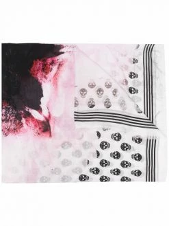 Alexander McQueen Paper Bloom Biker Skull-print scarf