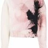 Alexander McQueen boat neck abstract-printed jumper