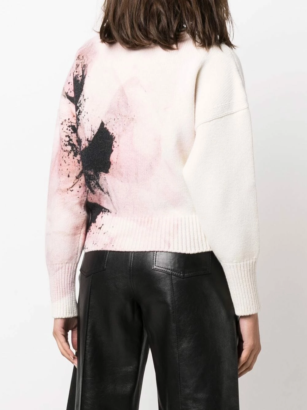 Alexander McQueen Boat neck abstract printed jumper 4 Alexander McQueen boat neck abstract-printed jumper