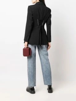 Alexander McQueen lace-up single-breasted blazer