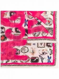 Alexander McQueen logo-print detail scarf
