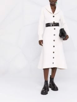 Alexander McQueen ribbed knit flared dress