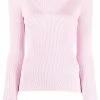 Alexander McQueen V-neck ribbed top