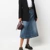 Alexander McQueen flared denim midi skirt