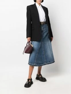 Alexander McQueen flared denim midi skirt