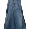 Alexander McQueen flared denim midi skirt