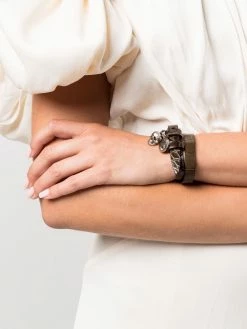 Alexander McQueen Double Wrap leather bracelet