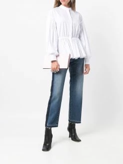 Alexander McQueen ruched collarless shirt