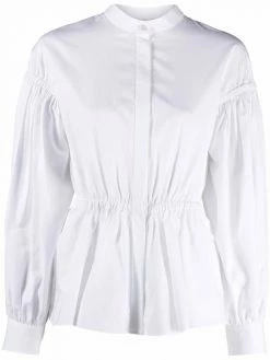 Alexander McQueen ruched collarless shirt