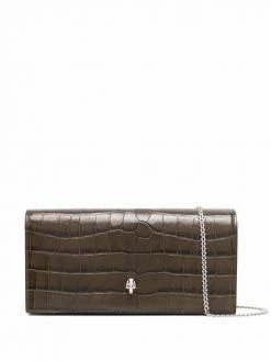 Alexander McQueen crocodile-effect leather crossbody bag