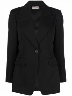Alexander McQueen rear-tie single-breasted blazer