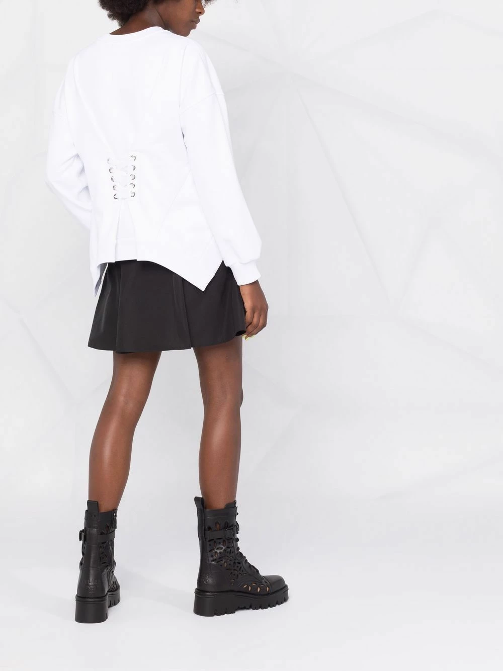 Alexander McQueen Corset back logo sweatshirt 4 Alexander McQueen corset-back logo sweatshirt