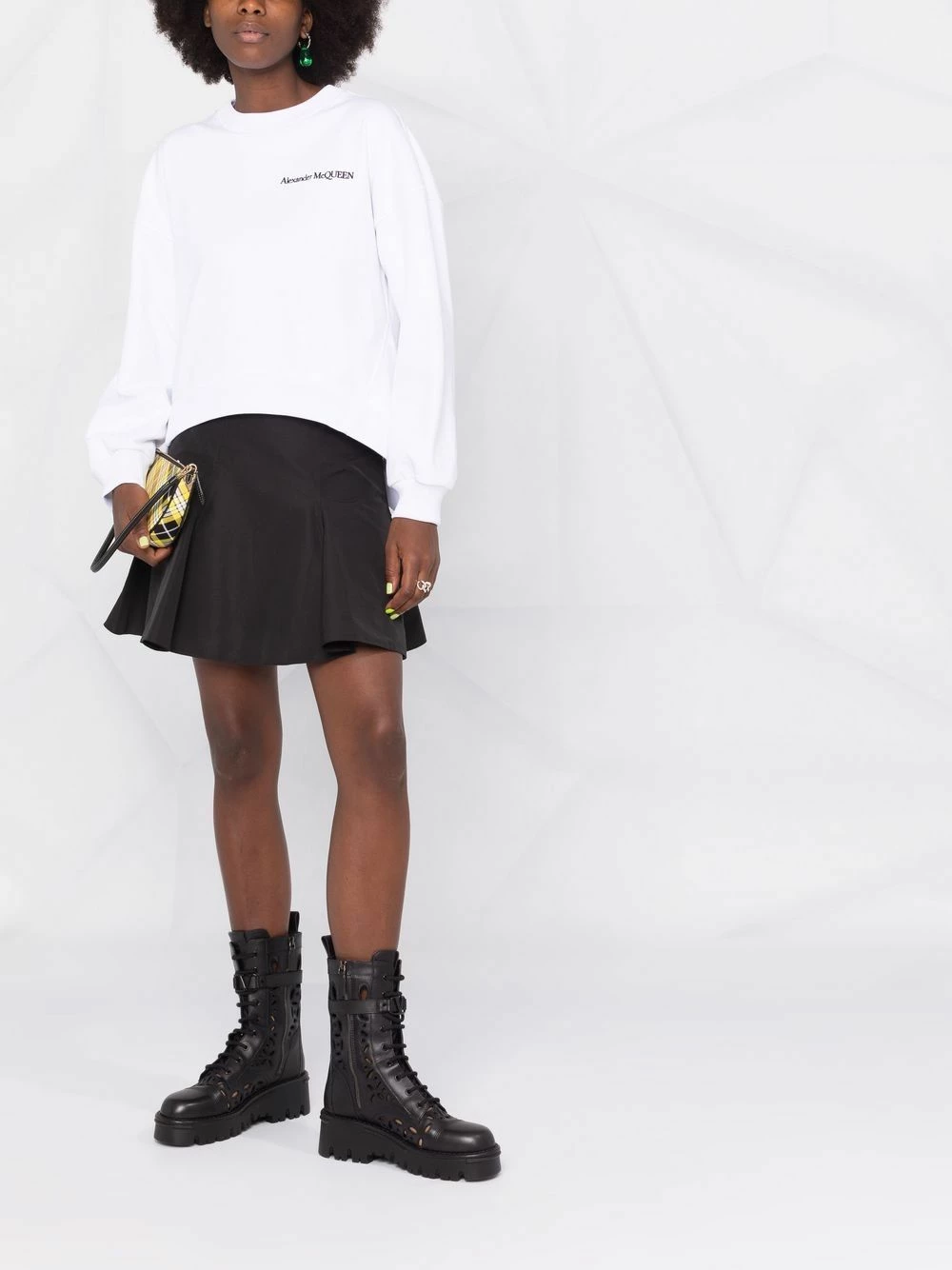 Alexander McQueen Corset back logo sweatshirt 2 Alexander McQueen corset-back logo sweatshirt