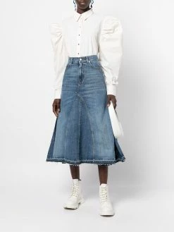 Alexander McQueen A-line denim skirt