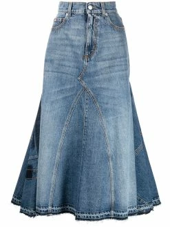 Alexander McQueen A-line denim skirt