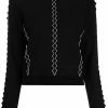 Alexander McQueen knitted embroidered blouse