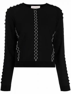 Alexander McQueen knitted embroidered blouse