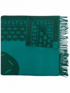 Alexander McQueen skull-pattern wool scarf