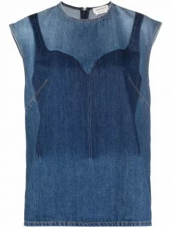 Alexander McQueen sleeveless denim top