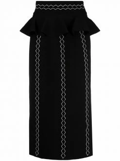 Alexander McQueen knitted embrodiered skirt